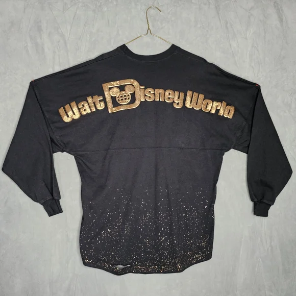 Disney World Spirit Jersey Adult M Black and Bronze Est 1971 Long Sleeve A3-7 - Picture 2 of 4
